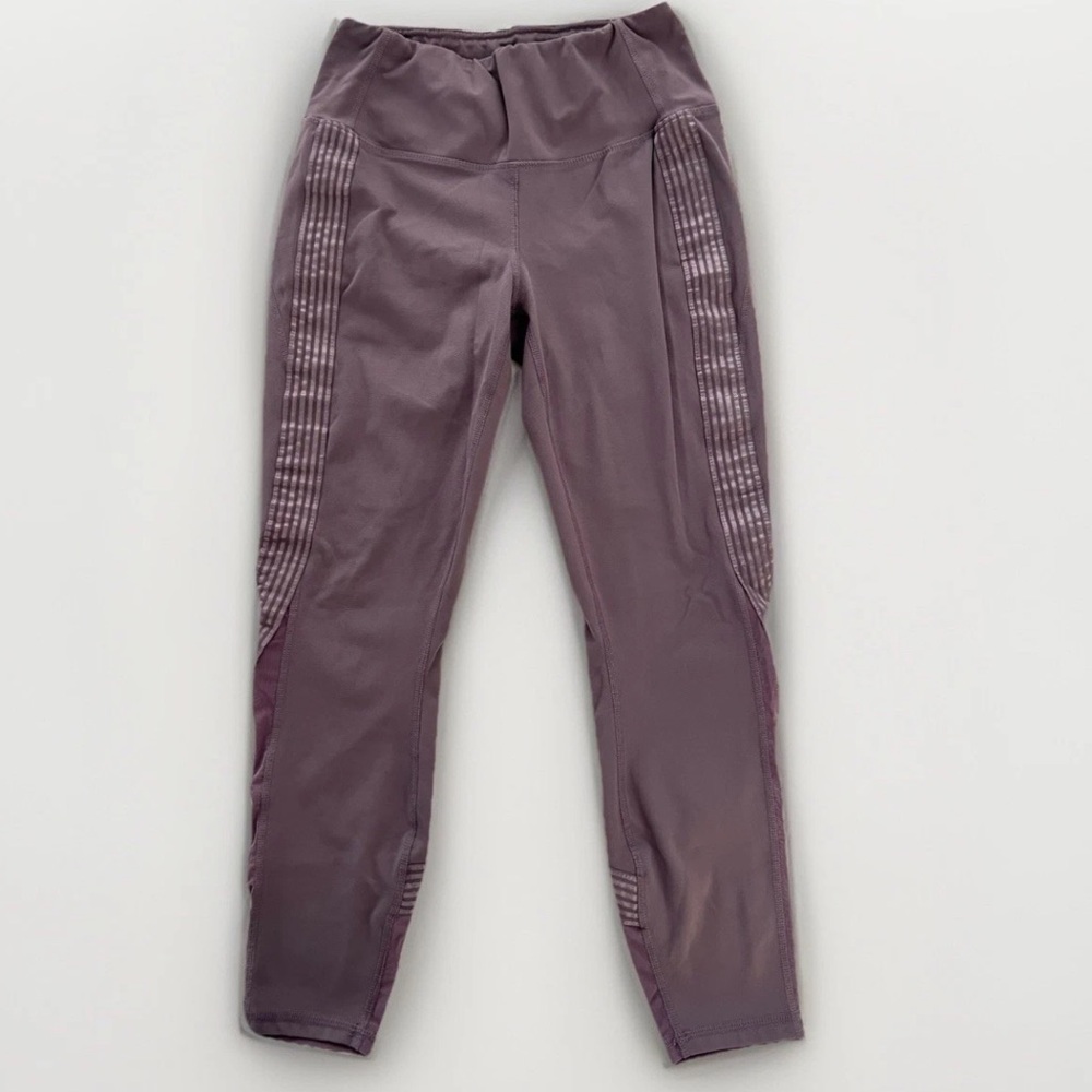 Active Life Mauve Rib-Panel Leggings